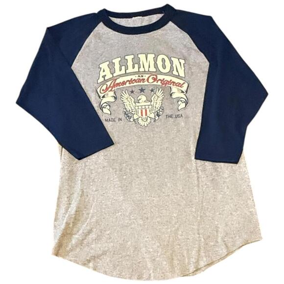 Allmon American Original Raglan Tee - Gray and Navy - Picture 1 of 6